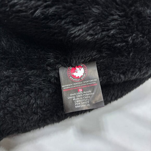 Canada Weather Gear Black Heavyweight Knit Plush Lined Cuffed Beanie Cap Hat - Picture 5 of 5